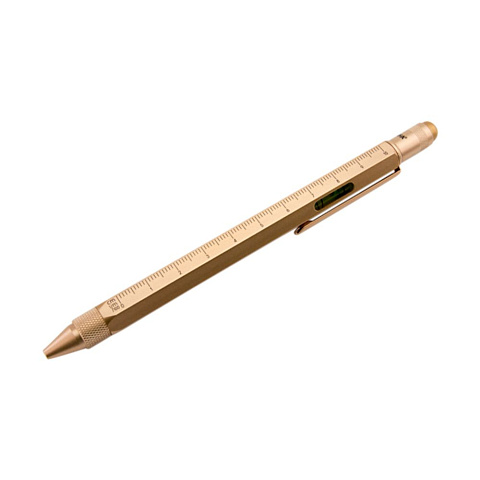 Ручка шариковая Construction, мультиинструмент, розовое золото - рис 2.