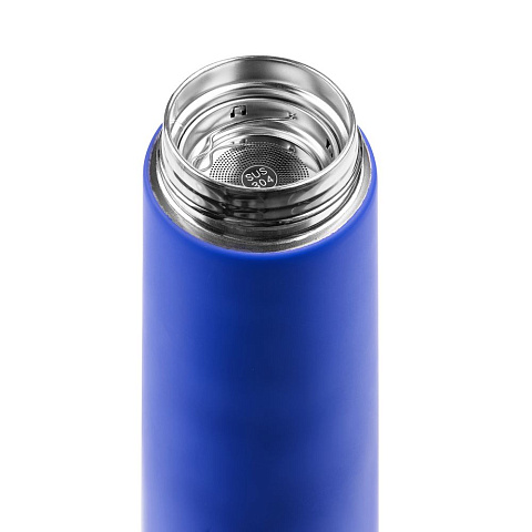 Смарт-бутылка с заменяемой батарейкой Long Therm Soft Touch, синяя - рис 5.