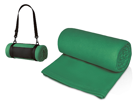 Плед Нежность с плечевым ремнем, зеленый