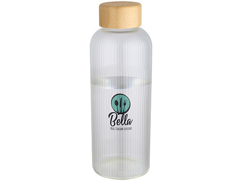 Бутылка Mirage из боросиликатного стекла объемом 650 мл с одинарными стенками и крышкой из бамбука - Прозрачный - рис 4.