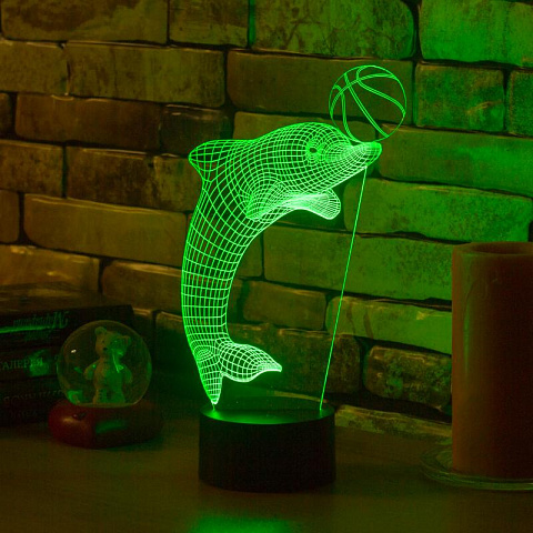3D лампа Дельфин с мячом - рис 3.
