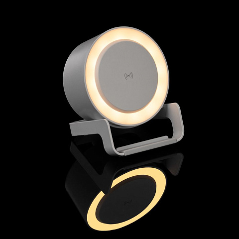 Лампа с колонкой и беспроводной зарядкой moonLight, белая - рис 10.