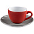 Чайная пара Cozy Morning, красная с серым - миниатюра