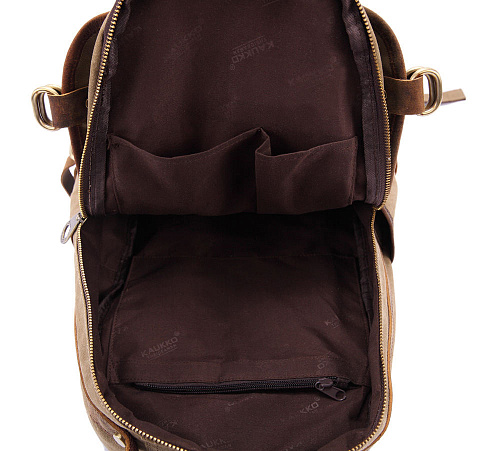KAUKKO Рюкзак с отделкой из кожи (коричневый) - рис 16.