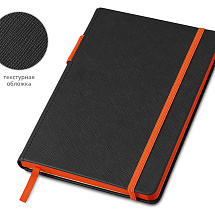 Бизнес блокнот Bossy Junior с цветным срезом, твердая обложка, 96 листов, черный и оранжевый