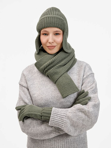 Шарф Catch Match, зеленый (полынь) - рис 10.