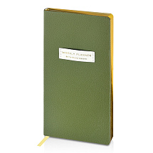 Еженедельник недатированный А6 Verde с нашивкой, зеленый