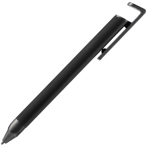 Ручка шариковая Standic с подставкой для телефона, черная - рис 4.