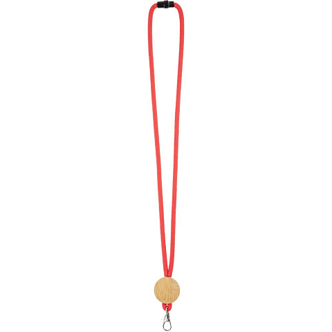 Шнурок для бейджа Tube Wood, красный - рис 3.