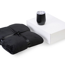 Подарочный набор Dreamy hygge 2.0 с пледом и термокружкой, черный