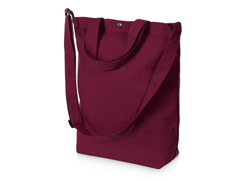 Сумка Helfer из хлопка на кнопке с регулирующейся лямкой, бордовый - рис 2.