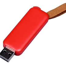 USB-флешка промо на 8 Гб прямоугольной формы, выдвижной механизм, красный