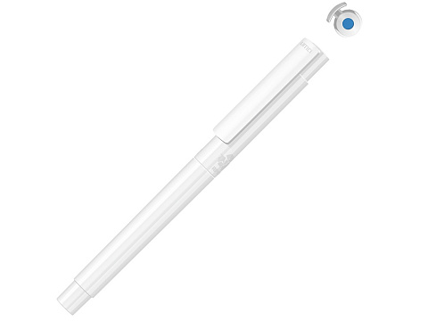 Капиллярная ручка в корпусе из переработанного материала rPET RECYCLED PET PEN PRO FL, белый с голубым