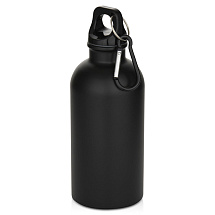 Oregon одностенная бутылка для воды с карабином, изготовленная из нержавеющей стали, сертифицированной по стандарту RCS, объемом 400 мл - Черный