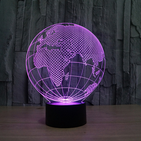 3D светильник Планета Земля - рис 3.