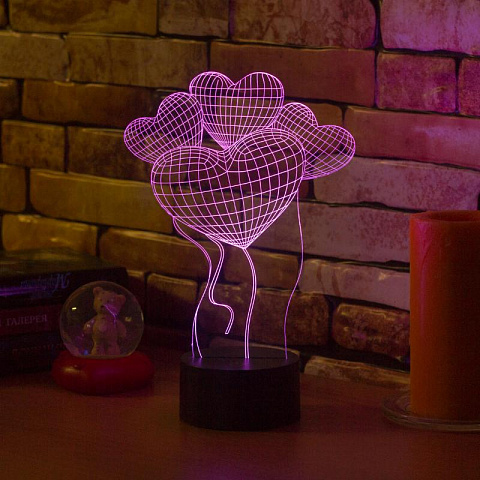 3D светильник Шары Сердца - рис 5.