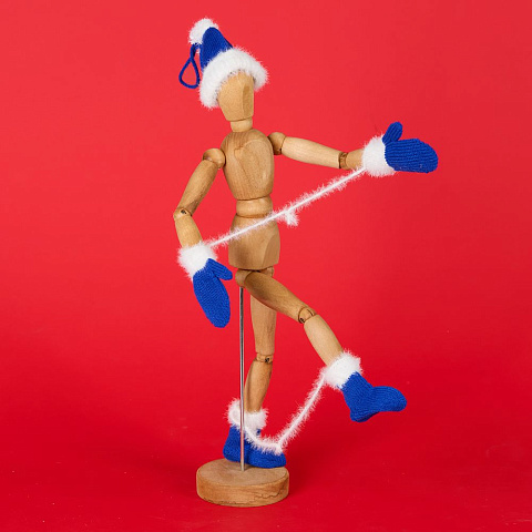 Подвеска на елку «Вьюшка», носочки, синяя - рис 6.