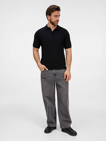 Рубашка поло унисекс Upswing, черная - рис 9.