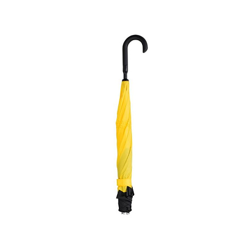 Зонт трость наоборот Flower желтый - рис 4.