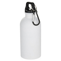 Oregon одностенная бутылка для воды с карабином, изготовленная из нержавеющей стали, сертифицированной по стандарту RCS, объемом 400 мл - Белый