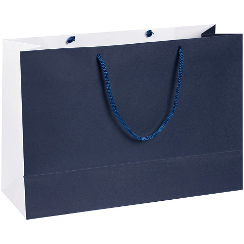 Пакет бумажный Bicolor, белый с синим - рис 2.