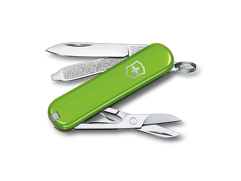 Нож-брелок VICTORINOX Classic SD Colors Smashed Avocado, 58 мм, 7 функций, салатовый