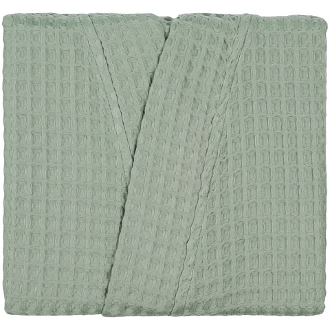 Халат вафельный женский Boho Kimono, зеленая мята - рис 4.