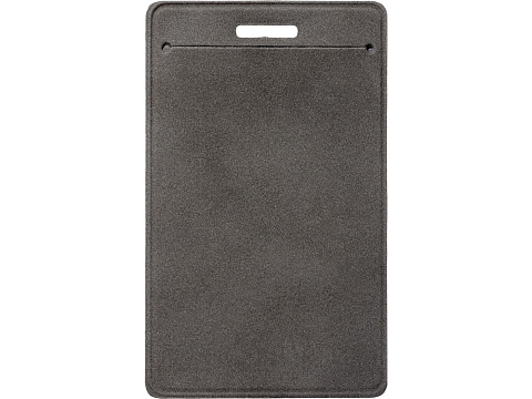 Вертикальный чехол для пропуска из экокожи Alicante, темно-серый - рис 3.