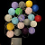 Гирлянда с разноцветными шариками на батарейках - миниатюра