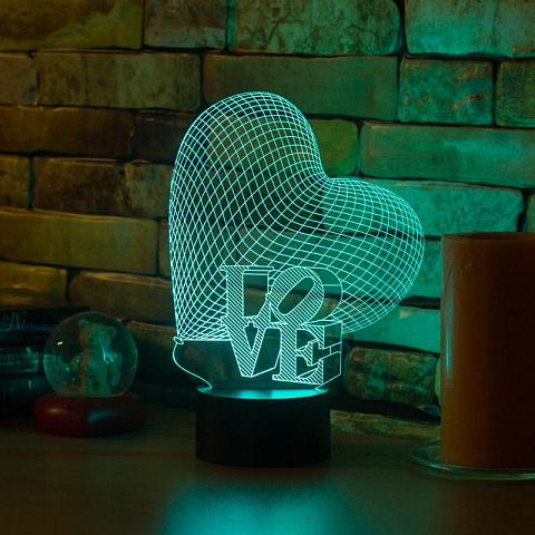 3D светильник Сердце Love - рис 5.