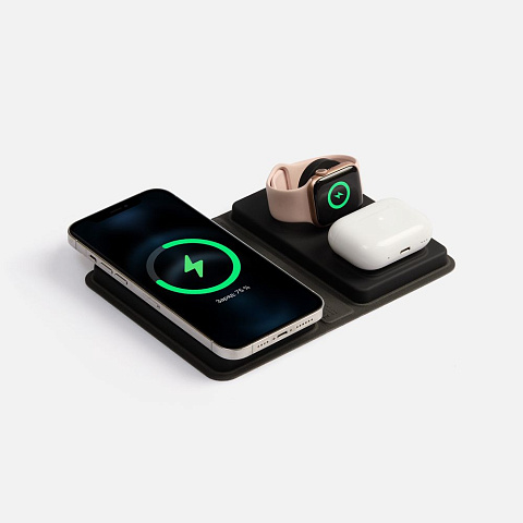 Внешний аккумулятор с беспроводной зарядкой reCover, черный - рис 2.