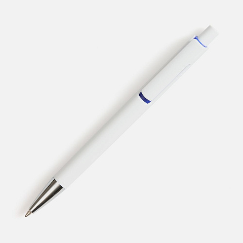 Ручка шариковая Dominanta, белая с темно-синим - рис 3.