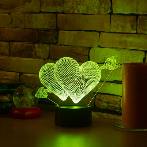 3D светильник Два сердца - рис 4.