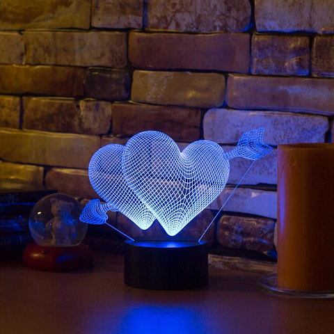 3D светильник Два сердца - рис 3.