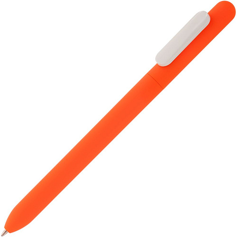 Ручка шариковая Swiper Soft Touch, неоново-оранжевая с белым - рис 2.