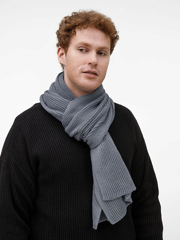 Шарф Nobilis Mono, серый (стальной) - рис 7.