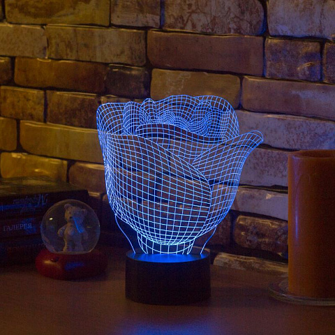 3D лампа Бутон розы - рис 2.