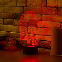3D светильник Сердце Love
