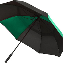 Джефф 30-дюймовый ветрозащитный зонт-трость, зеленый/черный