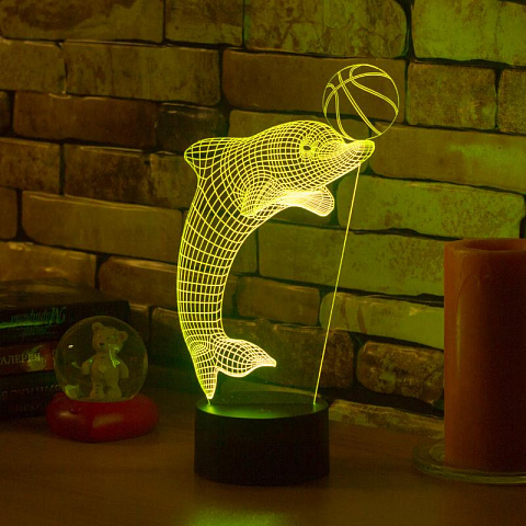 3D лампа Дельфин с мячом - рис 5.