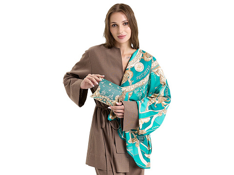 Платок Казань Драгоценная изумрудный - рис 3.