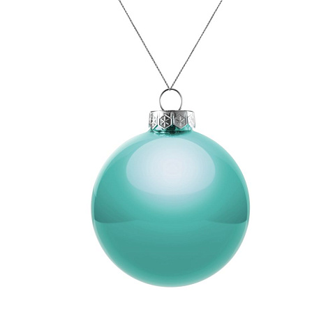 Елочный шар Finery Gloss, 8 см, глянцевый бирюзовый - рис 2.