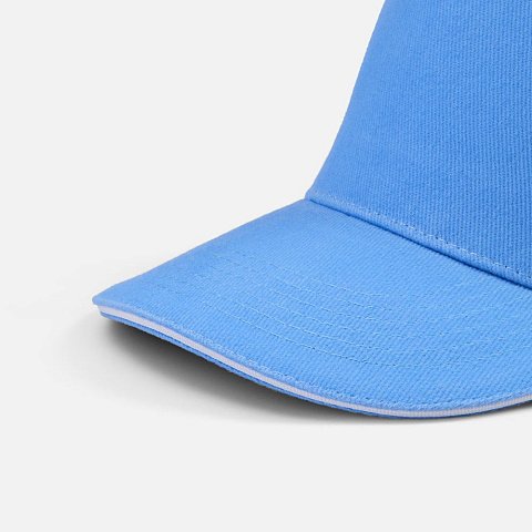 Бейсболка Classic 2.0, синяя с белым кантом - рис 3.