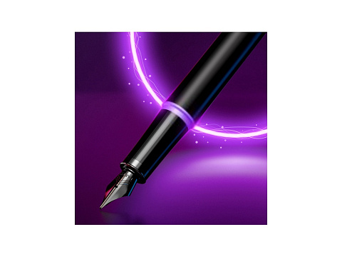 Перьевая ручка Parker IM Vibrant Rings Flame Amethyst Purple, стержень:F, цвет чернил: blue, в подарочной упаковке. - рис 9.