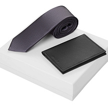 Подарочный набор Long River: обложка для паспорта, галстук, белая коробка