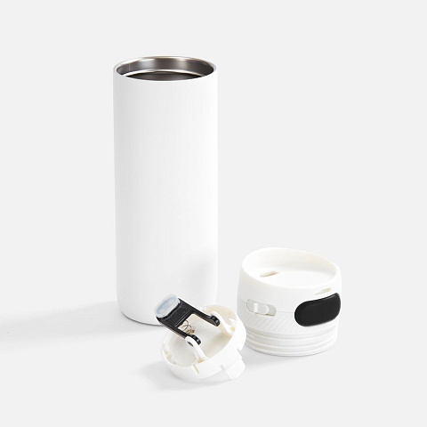 Термостакан X1 с цветной кнопкой, белый с черным - рис 3.