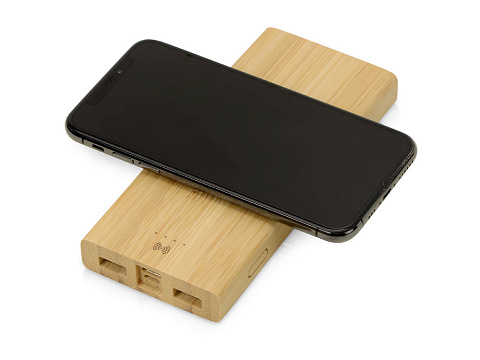 Внешний беспроводной аккумулятор из бамбука Bamboo Air, 10000 mAh - рис 3.