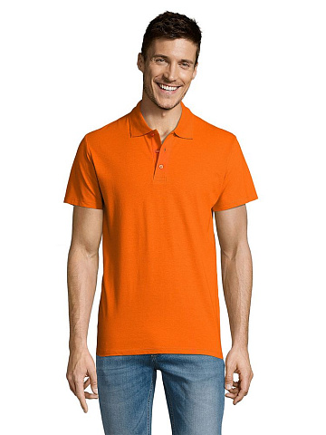 Рубашка поло мужская Summer 170, оранжевая - рис 5.