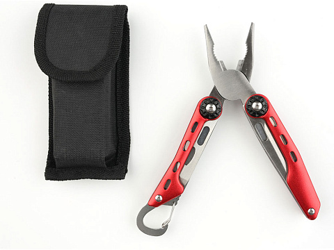 Мультитул Stinger, 108x35 мм, 10 функций, нержавеющая сталь, красный, в комплекте нейлоновый чехол - рис 4.