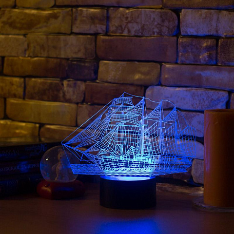 3D лампа Парусник - рис 3.
